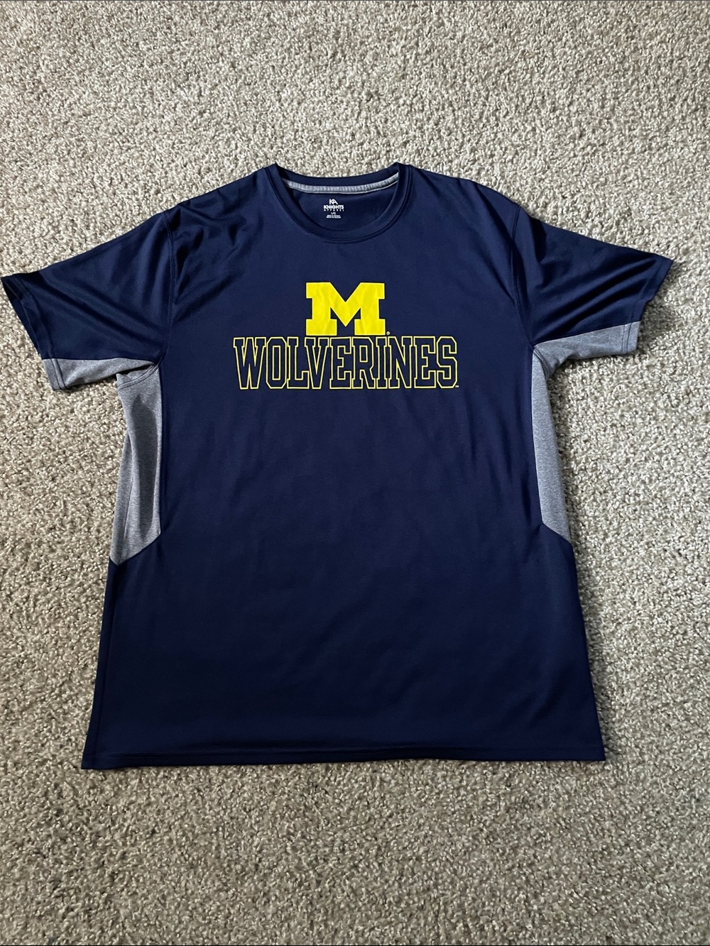 Navy and Yellow Wolverines Performance Tee